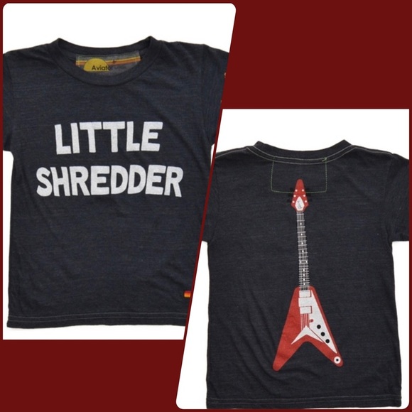 NEW Aviator Nation x Gibson Little Shredder Kids Charcoal Graphic Tee Unisex